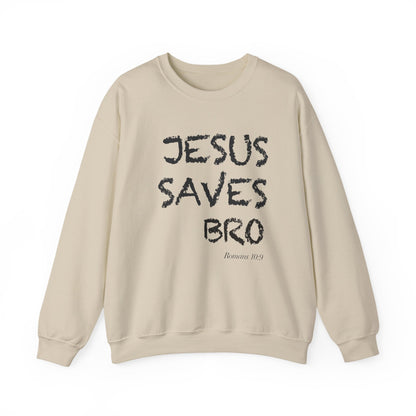 Jesus Saves Bro Sweatshirt - Casual Christian Graphic Crewneck