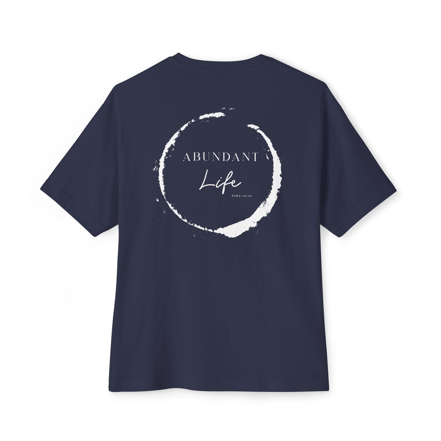Abundant Life Scripture Oversized Boxy Tee — Christian Faith Inspirational Shirt