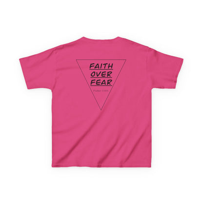 Kids T‑Shirt — "Faith Over Fear" Triangle Christian Tee