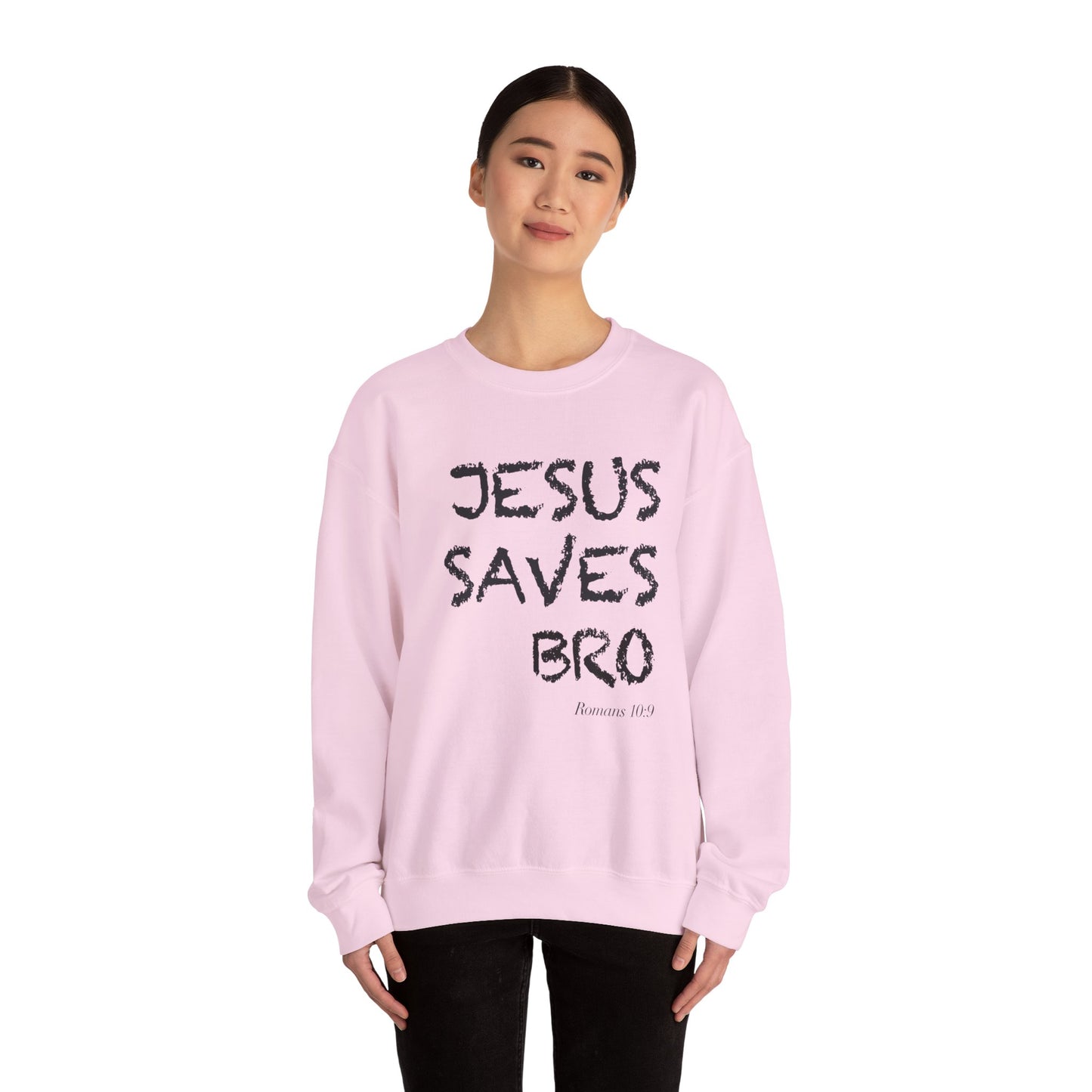 Jesus Saves Bro Sweatshirt - Casual Christian Graphic Crewneck