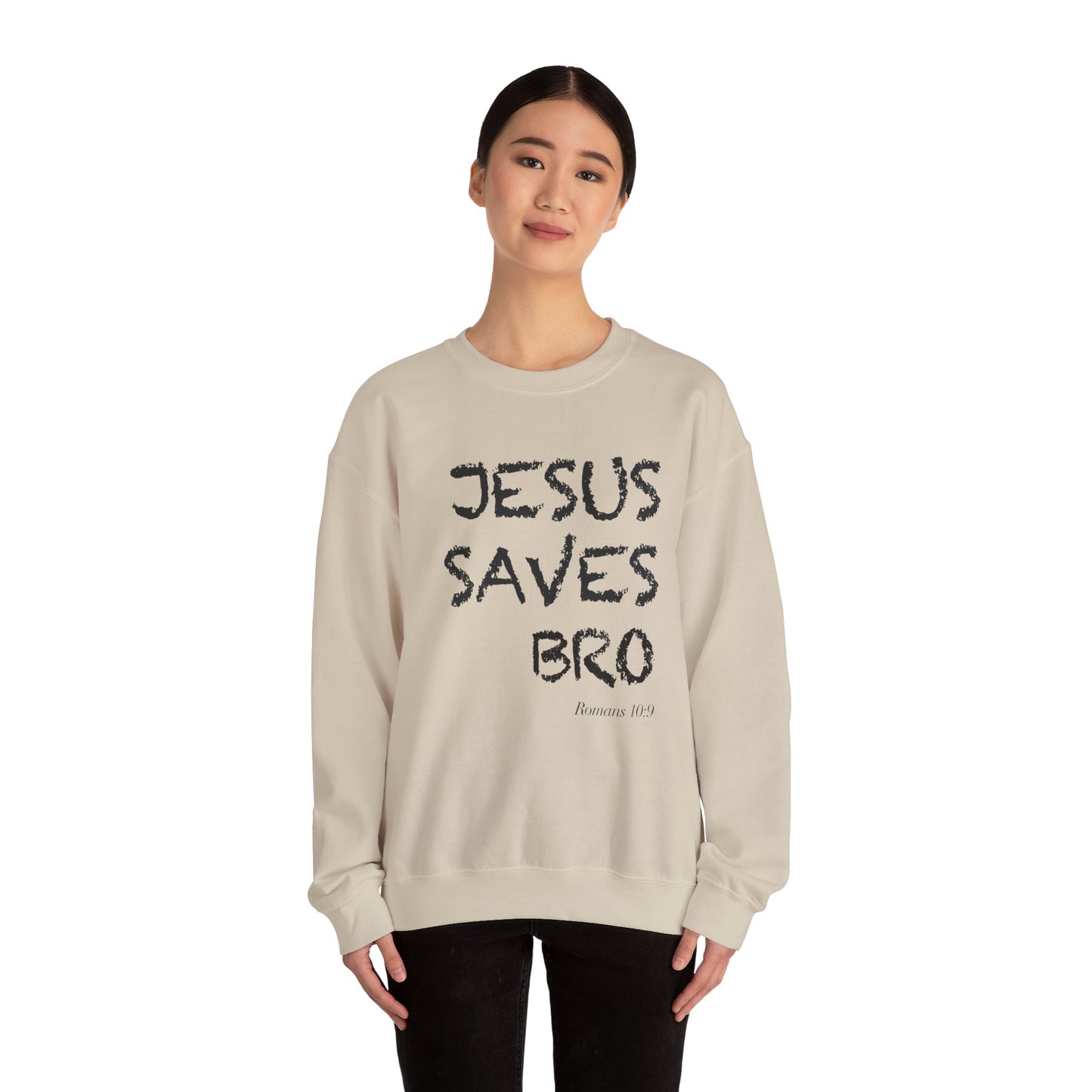 Jesus Saves Bro Sweatshirt - Casual Christian Graphic Crewneck