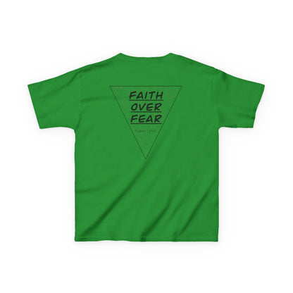 Kids T‑Shirt — "Faith Over Fear" Triangle Christian Tee