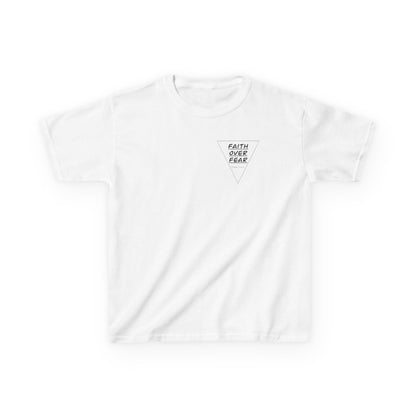 Kids T‑Shirt — "Faith Over Fear" Triangle Christian Tee