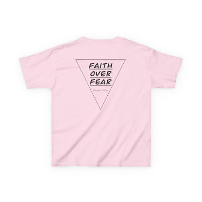 Kids T‑Shirt — "Faith Over Fear" Triangle Christian Tee
