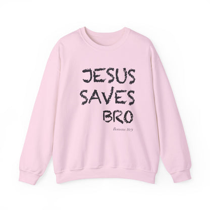 Jesus Saves Bro Sweatshirt - Casual Christian Graphic Crewneck