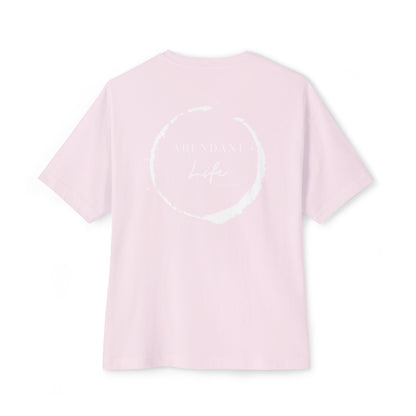 Abundant Life Scripture Oversized Boxy Tee — Christian Faith Inspirational Shirt