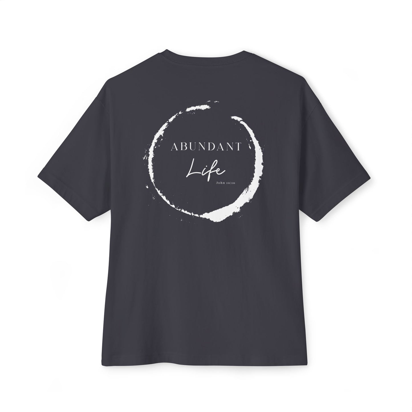Abundant Life Scripture Oversized Boxy Tee — Christian Faith Inspirational Shirt