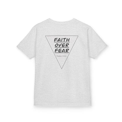 Kids T‑Shirt — "Faith Over Fear" Triangle Christian Tee