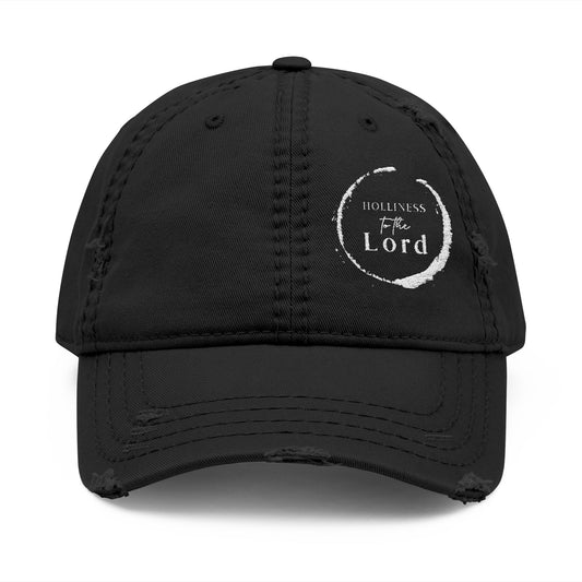 Holiness to the Lord Distressed Dad Hat — Embroidered Faith Baseball Cap